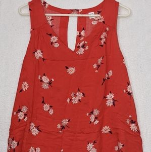 Old Navy Red Sleeveless Top with Flowers